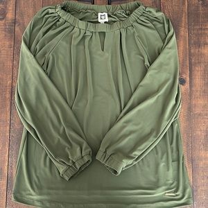 Green Long-sleeve Blouse